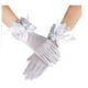 thumbnail image 3 of Guantes de novia para vestido de boda, de malla corta, con lazo de encaje negro, hermosos guantes, 3 of 4