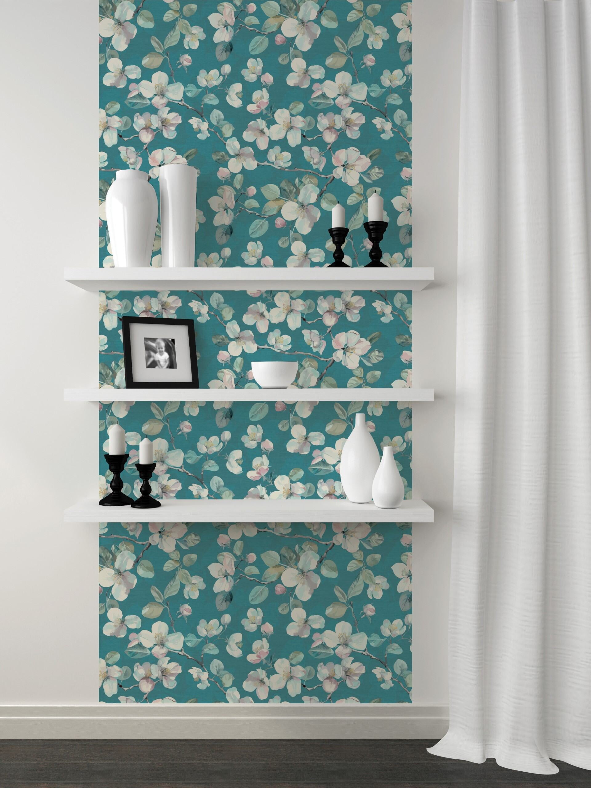 Wall Wear Peel and Stick Wallpaper Roll 17.5" x 216" – “It's Actually Cerulean Design” Removable Self-Adhesive Vinyl, Renter-Friendly, Easy to Apply, Modern Home Décor