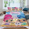 thumbnail image 2 of Shimmer y Shine Conjunto de sábanas temático, trío de piezas, cómodo y amigable con la piel, diseño único, regalo de decoración para el hogar para familiares, amigos y fans, 90 cm * 190 cm, 2 of 6