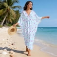 thumbnail image 6 of DISNIMO Kaftan for Women Dress Butterfly Printed V-Neck Batwing Sleeve Kaftan Maxi Dresses Plus Size Beach Cover Up Summer Vacation Bathing Suit Cover ups, 6 of 7