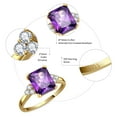thumbnail image 5 of VAKKI 925 Sterling Silver 14K Gold Plated Emerald Cut Amethyst Ring Birthstone Rings Size 5-10, 5 of 5