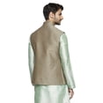 thumbnail image 4 of Ethnix Men's Handmade Banded Collar Fine Horizontal Stripe Nehru Jacket Vest; XS, 4 of 5