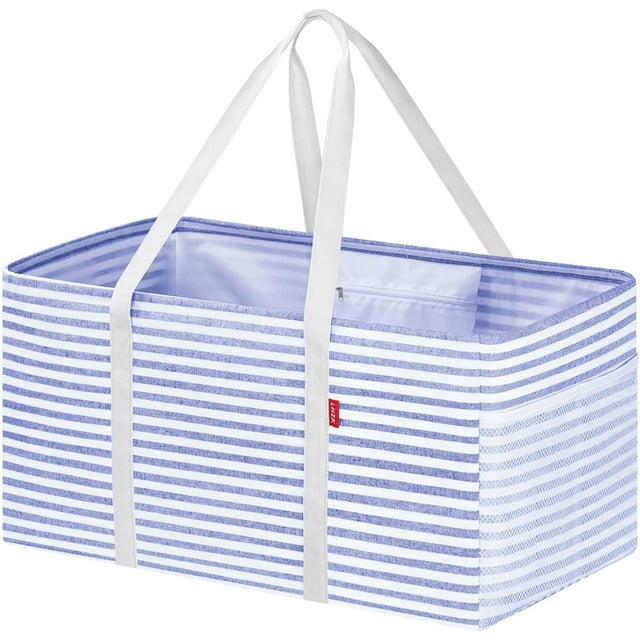 Bolsa de mano LHZK, de pie, extra grande, utilitaria, con marco de metal, azul