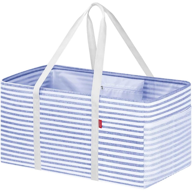 Bolsa de mano LHZK, de pie, extra grande, utilitaria, con marco de metal, azul