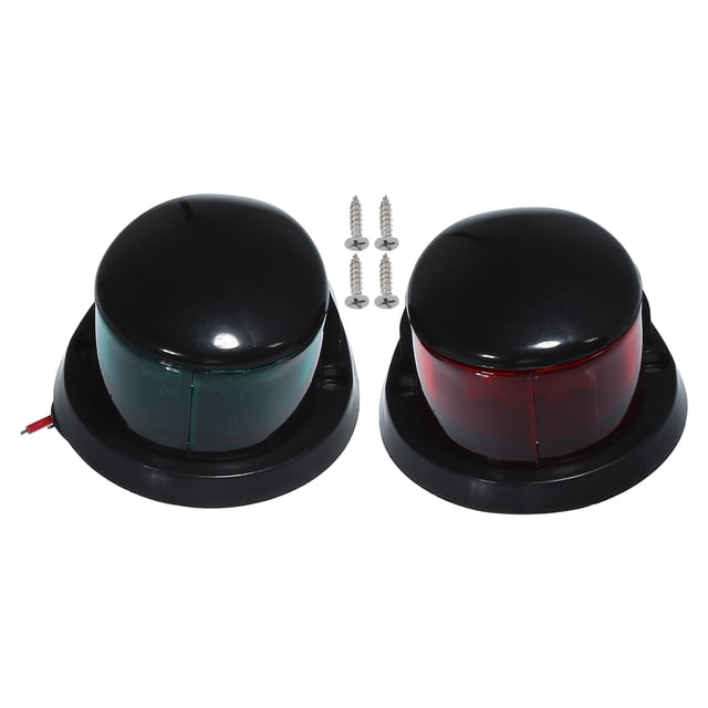 Unique Bargains Universal Interior Boat Navigation Lights, LED Marine Boat Lights for Pontoon Boat Small Boat, Metal ABS, Red Green Black Shell, 1 Set