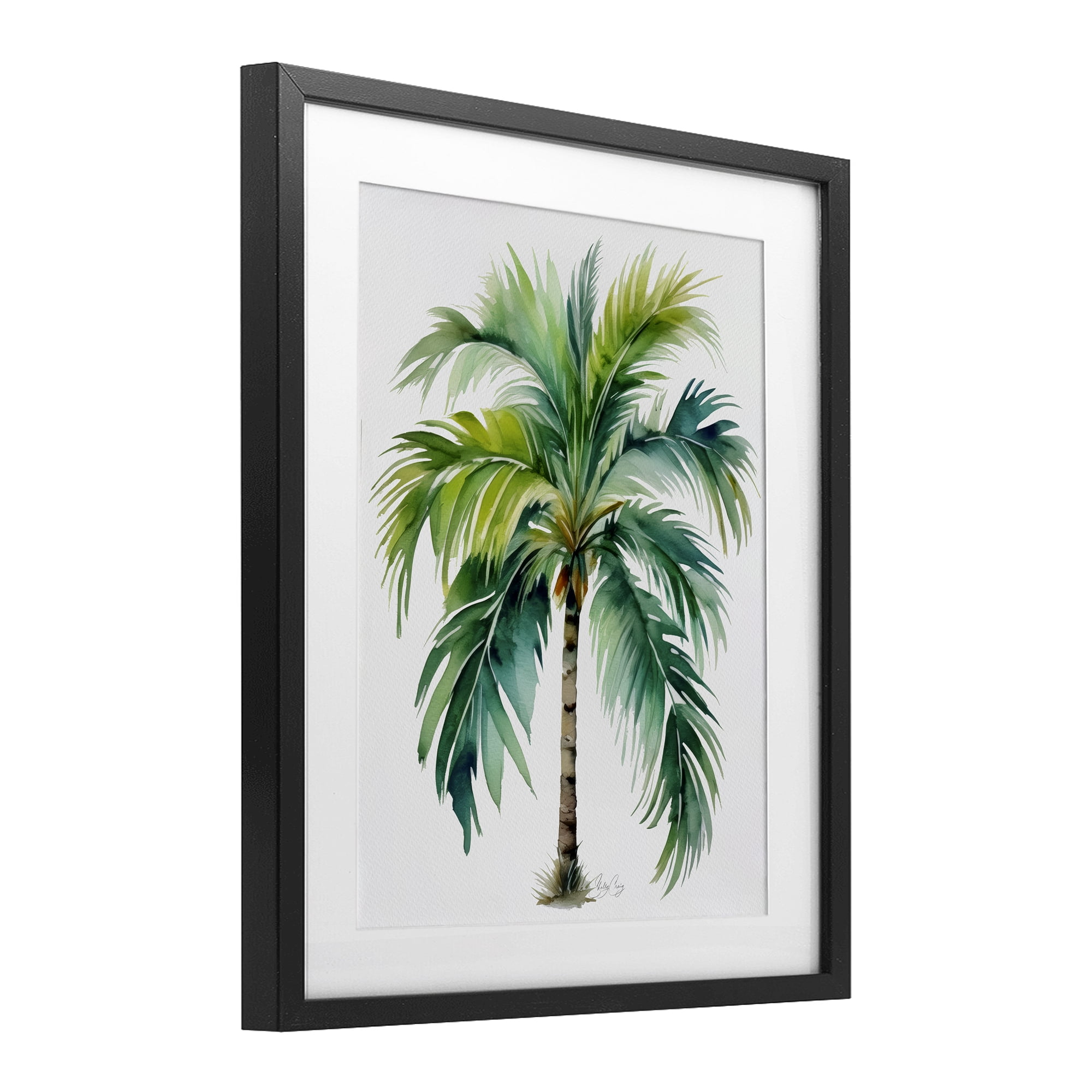 Stupell Industries Lagoon Majesty Palm Black Framed Print Under Glass, design by Shelly Craig
