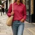 thumbnail image 7 of Byworldtasic Women's Polo Shirts Long Sleeve Golf Polo V Neck Workout Tops UPF 50+ Quick Dry Tennis Athletic Shirts, 7 of 7