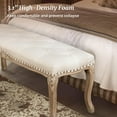 thumbnail image 6 of Dycanpo 45.2"L x 18.3"H French Bedroom Bench Seat Linen Upholstered, Beige, 6 of 8