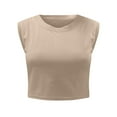 thumbnail image 4 of Pompotops Women's Sleeveless Solid Crop Basic Tank Yoga Sport Tops Gift For Women, 4 of 5