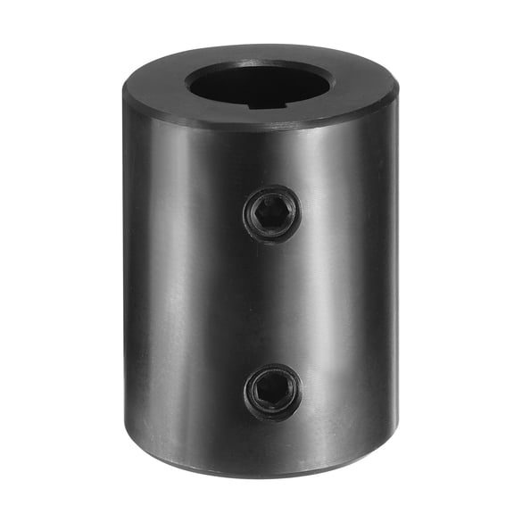 Uxcell Shaft Coupling, 3/4" Bore 1-1/2" OD 2" Length Black Oxide Plated Steel Rigid Coupling for 3D Printers Motor Wheel(2 Set Screws)