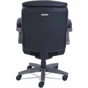 La-Z-Boy Woodbury Mid-Back Executive Chair, Supports Up to 300 lb, 18.75 to 21.75 Seat Height, Black Seat/Back, Weathered Gray Base