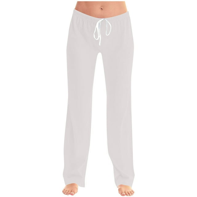 FAIWAD Pantalon de Pyjama Femme Décontracté Confortable Ample Pantalon de Maison Extensible à Cordon Bas de Pyjama Pantalon Tenue d'Intérieur