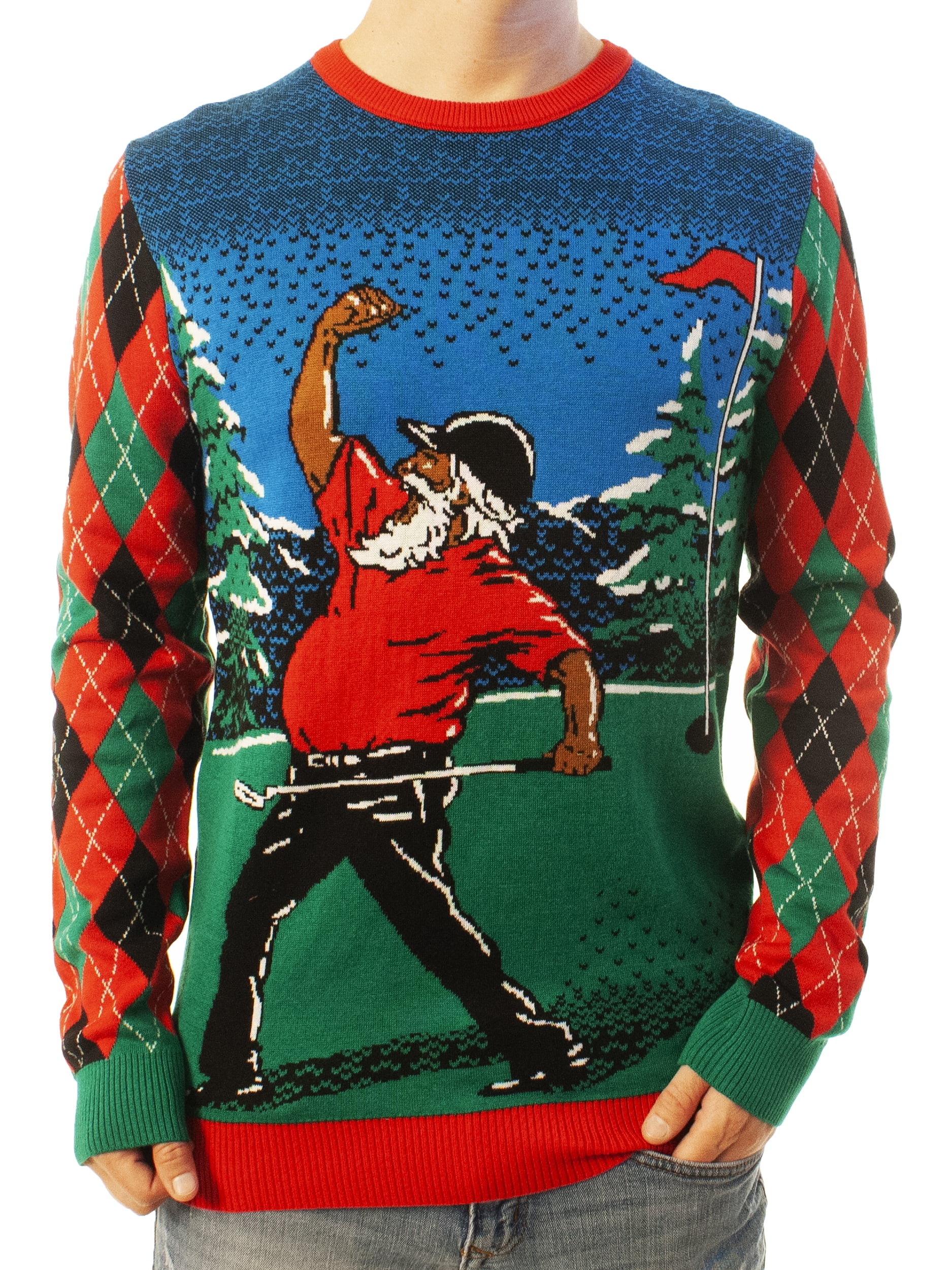Ugly Christmas Party Unisex Ugly Christmas Sweater Golfing Santa-Small -  Walmart.com