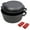Black#45, variant on Kitchen Utensil Set 2 in 1 Pre-Seasoned Cast Iron Dutch Oven With Dual Handles, Outdoor Camping Deep Pot for Camping Fireplace Cooking BBQ Baking Campfire, 5 Quart.With 2pcs Silicone Handel Covers.,K