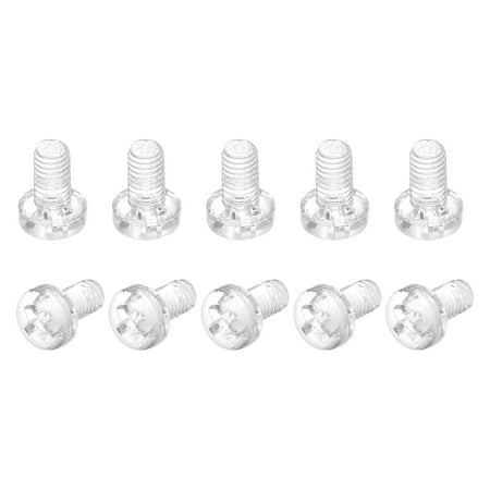 

M3x5mm Plastic Phillips Bolts PC Pan Head Machine Screws Transparent 50 Pack