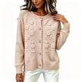 thumbnail image 6 of NSLGXD Womens Embroidered Knit Cardigan Sweaters Plus Size Crewneck Button Down Floral Cardigans Jackets, 6 of 6