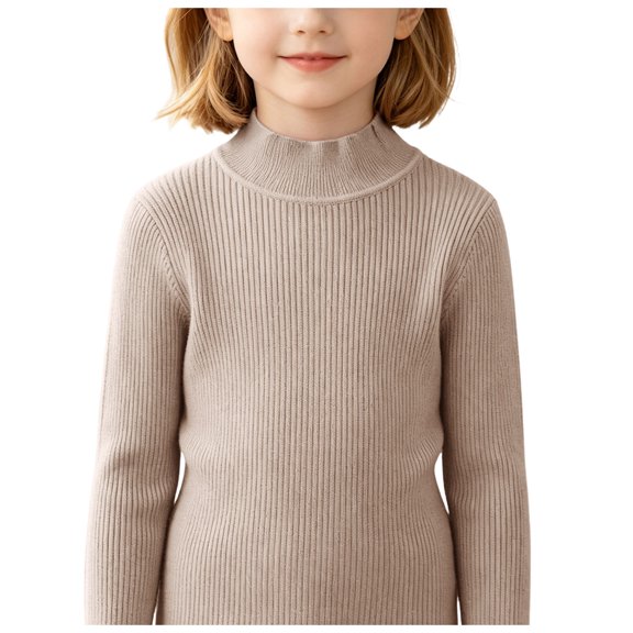 Mnyotv Unisex Kids Knitted Thermal Underwear Sweaters Casual Fall Clothes Long Sleeve Slim Fit Pullover Sweater Size 4-5 Years