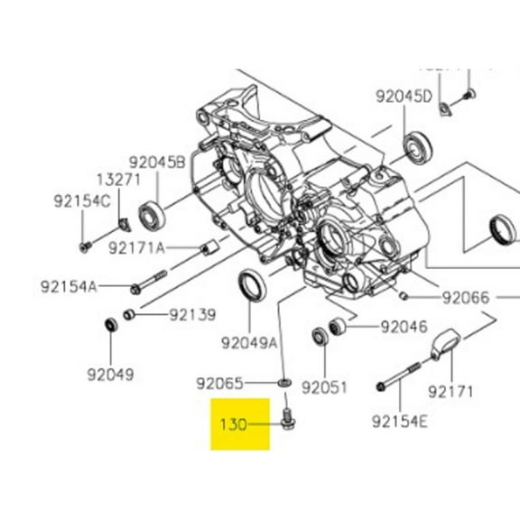 Kawasaki OEM Oil Drain Bolt KX450F KX250F 130AA0816
