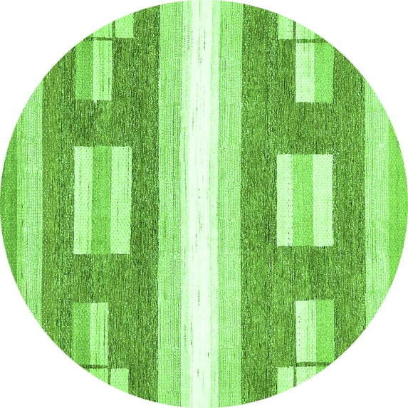 Ahgly Company Indoor Round Solid Green Modern Area Rugs, 5' Round