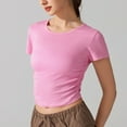 thumbnail image 5 of Mittory Short Sleeve Crop Tops for Women Trendy Cotton Slim Fitted Tees Basic Tshirts Tight Cropped T Shirts, 5 of 5