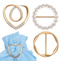 Zehuanyu 3-Piece Scarf Clip Set with Beaded Twisted Rhinestone Shawl Buckles, Stylish Cinch Clips for Women’s Clothing Accessories