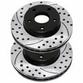 thumbnail image 3 of Geelife Front Drilled Slotted Brake Rotors Ceramic Pads Kit For 2005-2013 Chrysler Dodge, 3 of 8