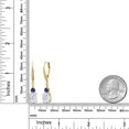 thumbnail image 6 of Gem Stone King 18K Yellow Gold Plated Silver White Moissanite and Blue Created Sapphire Dangle Earrings for Women with Lab Grown Diamond (4.73 Cttw, Oval 9X7MM), 6 of 6