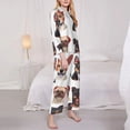 thumbnail image 3 of Fotbe Happy Dog Faces Collage Pattern Long Sleeve Pajama Set for Women,Sleepwear Set,2-piece Loungewear Set,Soft PJs Comfy Nightwear with Pockets -Large, 3 of 7