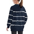 thumbnail image 4 of Odeerbi Kids Boys Girls Hoodies Striped Pullover Hooded Sweatshirts Oversized Crewneck Hooded Sweatshirt Kids Fashion Long Sleeve Pullover Tops 4-14 Years Navy, 4 of 6
