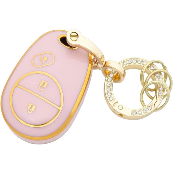 for Toyota Key Fob Cover with Keychain, Soft TPU Key Case Protection Shell Fit for Toyota Fortuner Tundra Camry RAV4 Highlander Corolla Smart Key Holder,1