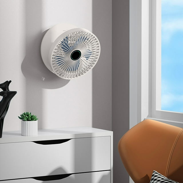Becaristey Mini Portable Camping Fan Foldable 3-speed Adjustable Silent Rechargeable Wall Mounted Fan Blue USB version