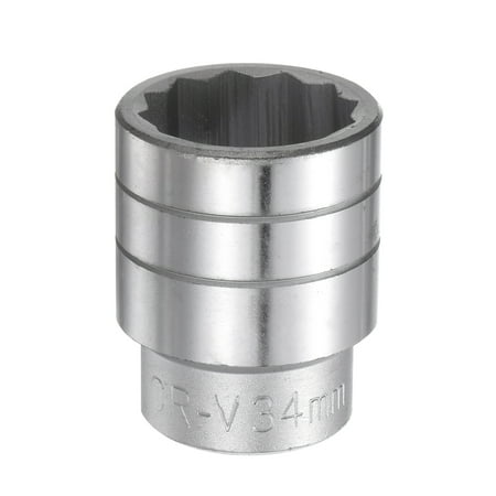 

34mm 12 Point Shallow Socket 3/4 Drive Standard Metric Chromium Vanadium Steel