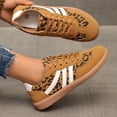 thumbnail image 3 of HEWUQI Women's Lace up Fashion Sneakers Trendy Stripe Athletic Walking Shoes Cushioned Insoles Shoes for All Day Wear Brown Size 5.5, 3 of 5