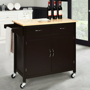 Linon Alanis Kitchen Cart Multiple, Hardiman 53 75 Kitchen Island With Solid Wood Top And Locking Wheels
