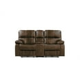thumbnail image 2 of 74.25" 2-Seat Power Reclining Loveseat, Recliner Sofa with Storage Box & Built-in Cup Holders for Living Room, Brown, 2 of 5