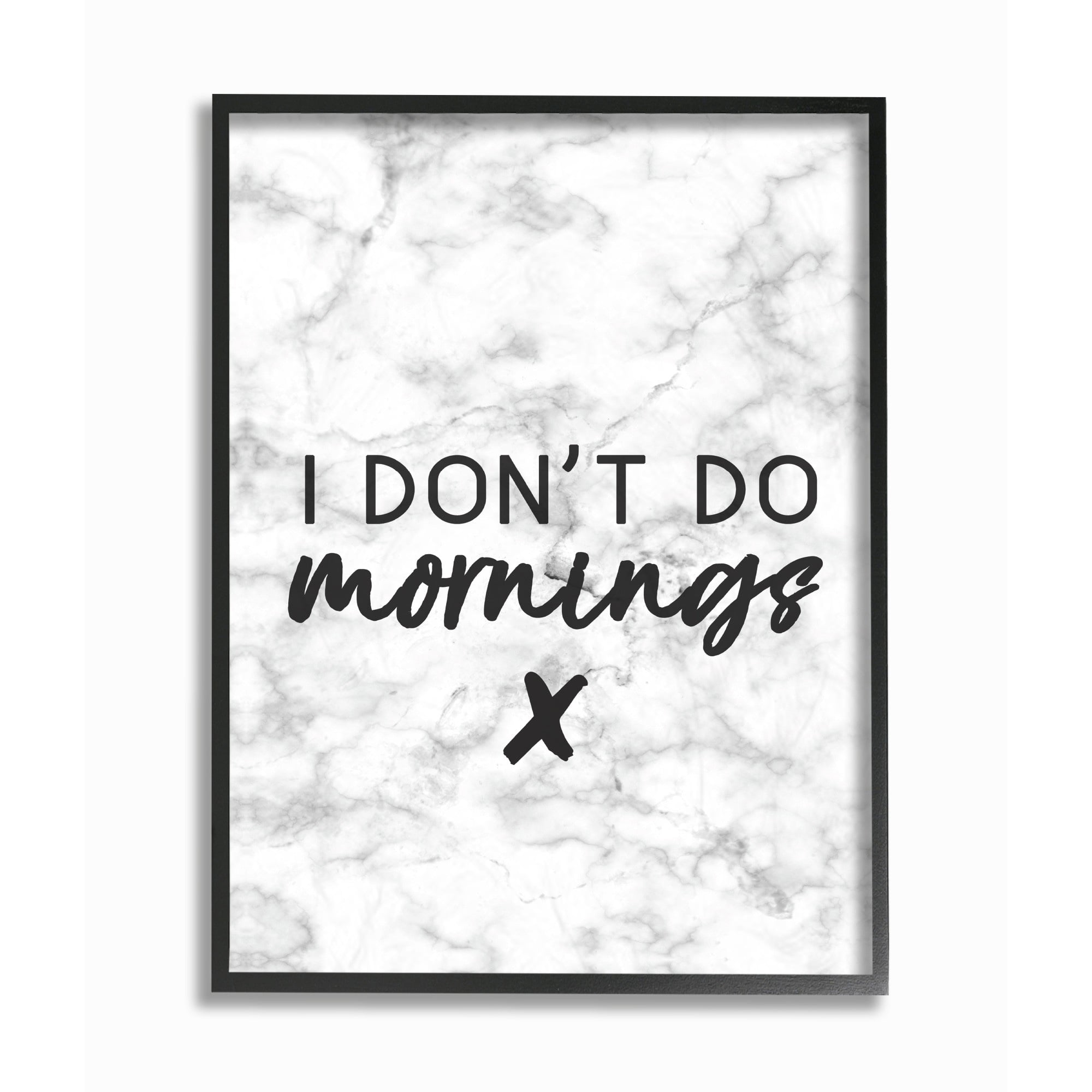 Stupell Industries I Don't Do Mornings Graphic Art White Framed Art Print Wall Art, 16x20, by Daphne Polselli