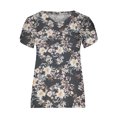 thumbnail image 4 of ICHUANYI Clearance Fashion Women's Summer V-Neck Short Sleeve Print Casual T-shirt Blouse(Gray, S) ICHUANYI WER2023081206520, 4 of 4