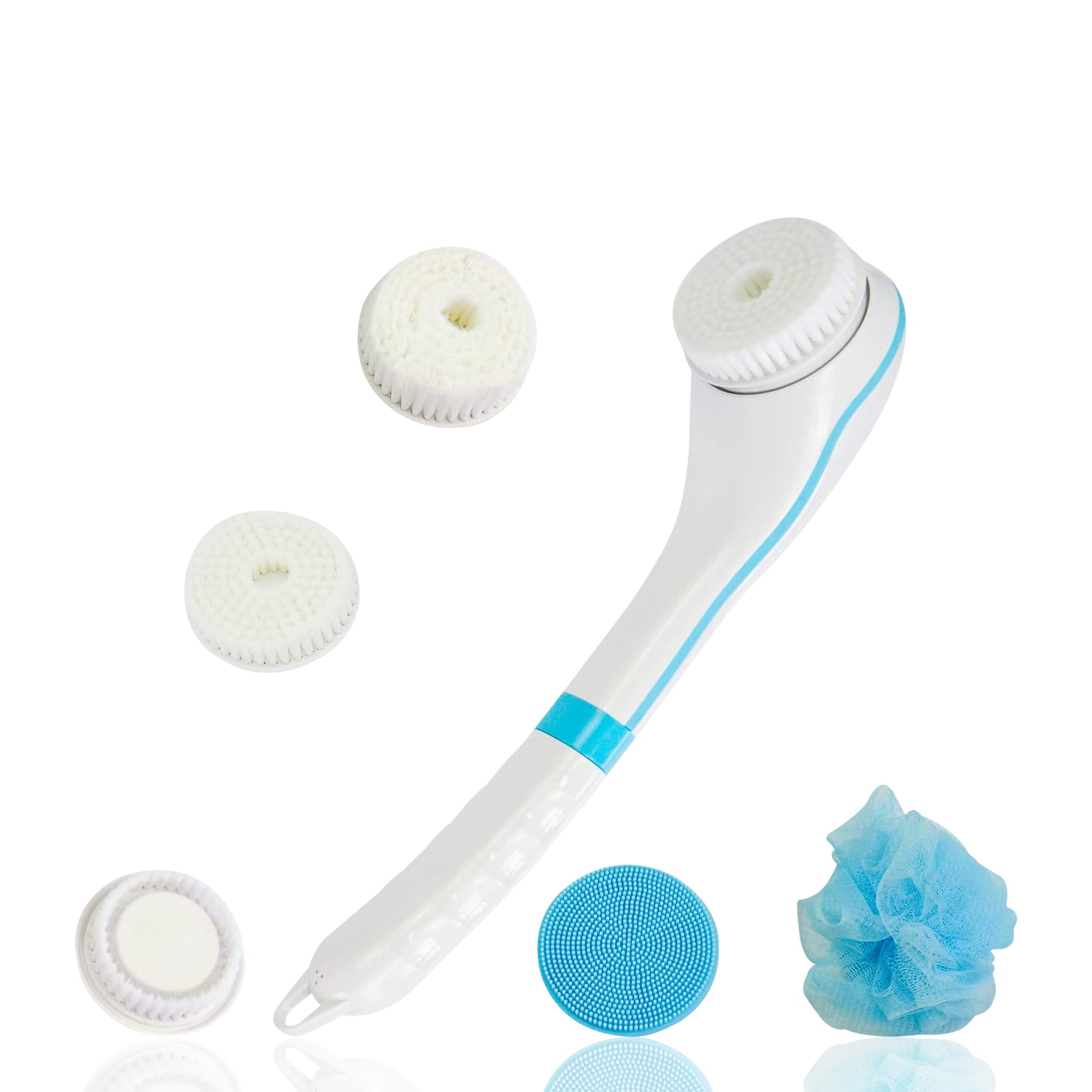 Electric Body Bath Brush for Shower, USB Rechargeable Shower Brush with Long Handle, Back ...