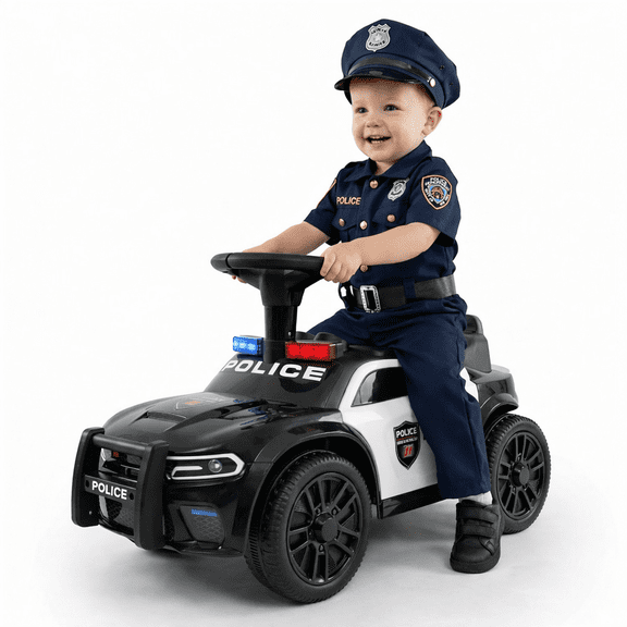 iYofe Push Car for Toddler, Ride On Police Car with Siren,Music, Light, Storage Space, Toddler Ride On Toy