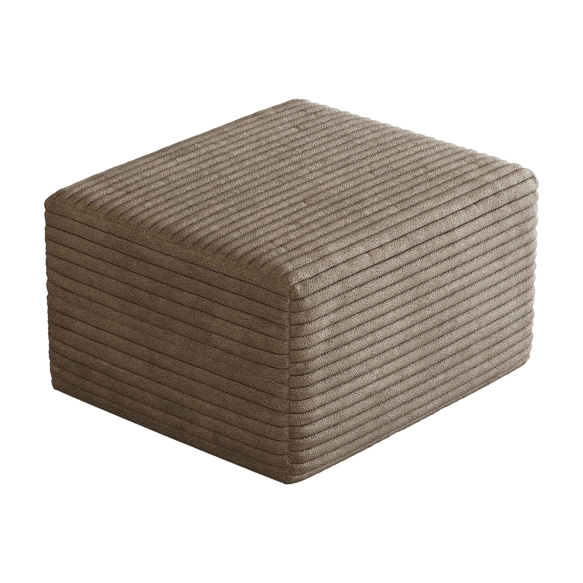 Corduroy Fabric Sofa Ottoman, No Assembly Required Modular Footrest Stool, High Resilience Sponge Comfort Ottoman for Living Room Bedroom Apartment