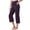 Dark Purple, variant on Capri Work Pants for Women Elastic High Waist Relaxed Fit Flared Workout Yoga Pants Capris with Pockets