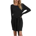 thumbnail image 2 of Gspmoly Robes pour Femmes, Mode Femmes Aguichant Décontractée Robe Unie à Manches Longues Robe Bandage Robes Formelles pour Femmes jusqu'à 65 % de Rabais, 2 of 5