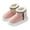Pink, variant on Women Men Winter Boots Slippers Home Warm Fleece Booties Slipper Anti Slip House Shoes Indoor Outdoor