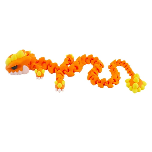 1PC  3D printed orange yellow Kaida dragon, unique dragon ornament, decorative ornament toy gift, multi joint movable