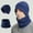 Blue, variant on Men One Pieces Slouchy Fleece Beanie Hats Scarf Mask Warm Winter Knitted Hat Thick Skull Ski Cap ,Ski Mask,Windproof Hooded Scarf Cold Weather Hat Neck Warmer Face Cover Hat Cap Scarf