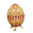 thumbnail image 1 of SIYTUAU Exquisite Easter Egg Alloy Ornament With Enamel Painting Rhinestone 2.4X2.4X3.9In Home Table Decoration Red, 1 of 6