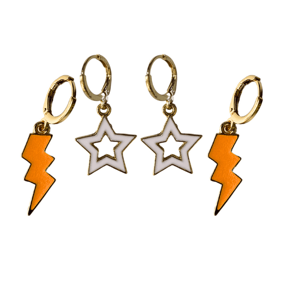 University of Texas Spirit Earring Stack Perfect Longhorn Game Day orange | white