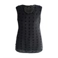 thumbnail image 3 of Mujeres Casual Sin Mangas Mangas Sólidas Cuello En V Sólido Camiseta Suelta Blusa Tops Pompotops lopia995337, 3 of 4