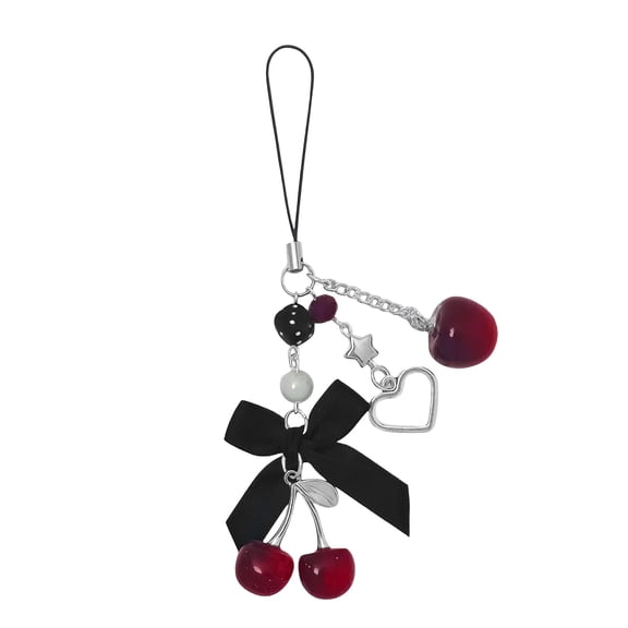 DGMIOCS Phone Charms Strap Cute Cherry CellPhone Straps Cherry Phone Chain for Camera Keychain Bag Pendant Decor Gift