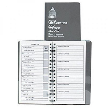 Dome 750 Mileage Log/Expense Record, 3.5 x 6.5 Inches, Logs 324 Trips (DOM750)